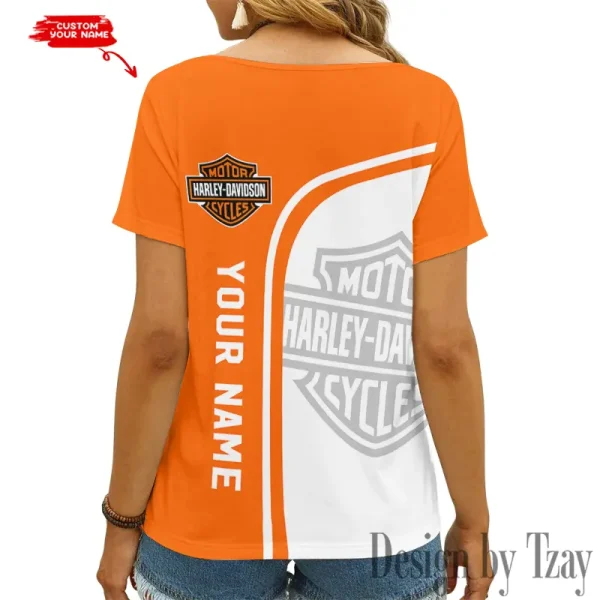 Harley Davidson Women's Swinging V-Neck Short Sleeve CBSWSVS010 - Image 2