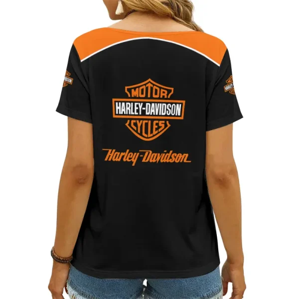 Harley Davidson Women's Swinging V-Neck Short Sleeve CBSWSVS012 - Image 2