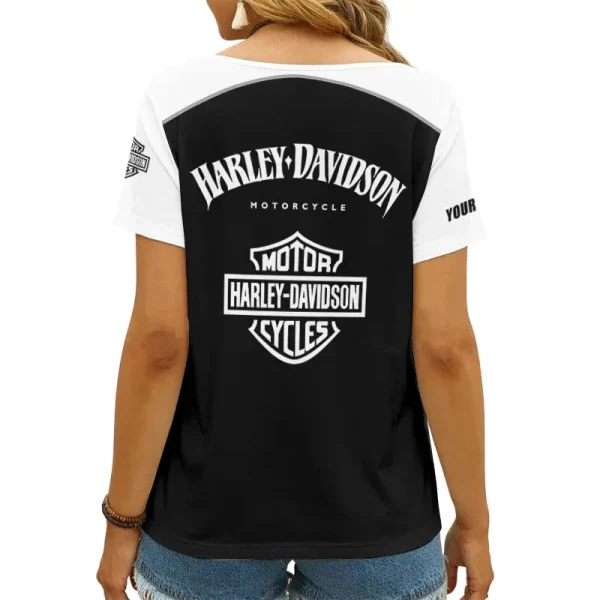 Harley Davidson Women's Swinging V-Neck Short Sleeve CBSWSVS014 - Image 2
