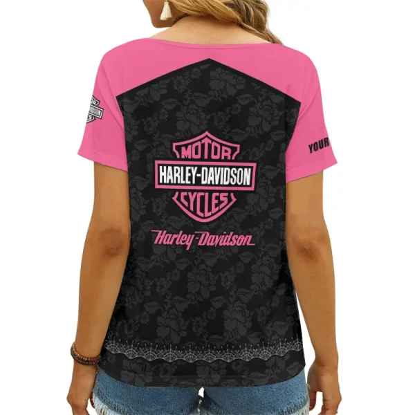Harley Davidson Women's Swinging V-Neck Short Sleeve CBSWSVS017 - Image 2