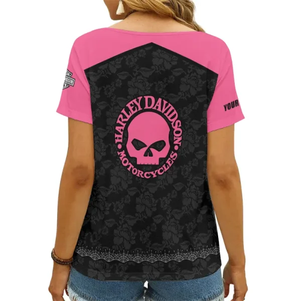 Harley Davidson Women's Swinging V-Neck Short Sleeve CBSWSVS018 - Image 2