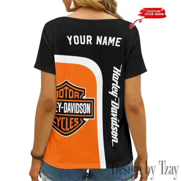 Harley Davidson Women's Swinging V-Neck Short Sleeve CBSWSVS021 - Image 2