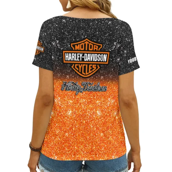 Harley Davidson Women's Swinging V-Neck Short Sleeve CBSWSVS025 - Image 2