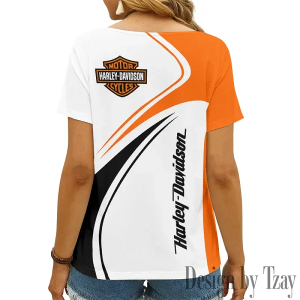 Harley Davidson Women's Swinging V-Neck Short Sleeve CBSWSVS026 - Image 2