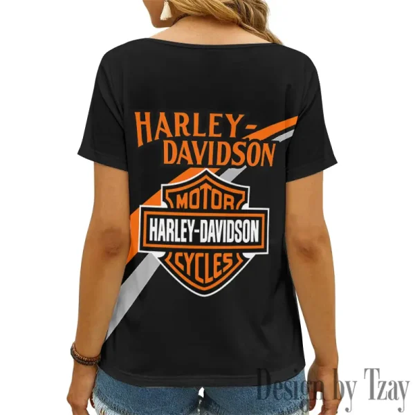 Harley Davidson Women's Swinging V-Neck Short Sleeve CBSWSVS027 - Image 2
