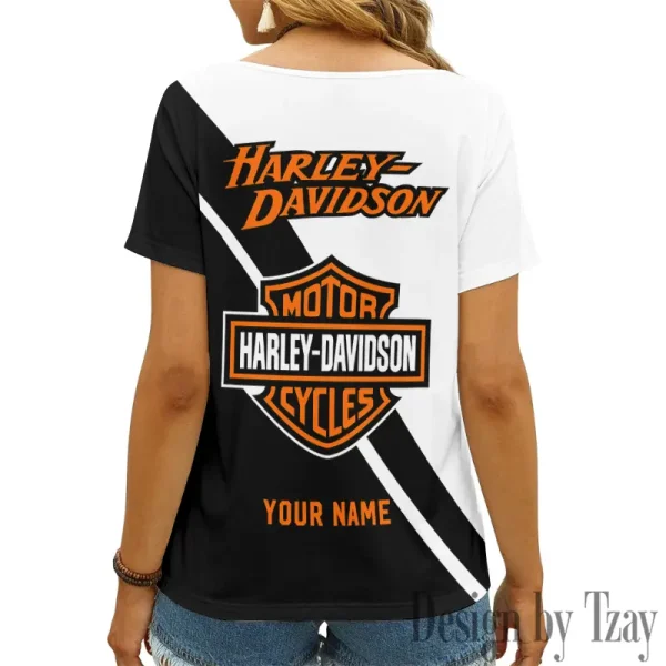 Harley Davidson Women's Swinging V-Neck Short Sleeve CBSWSVS029 - Image 2