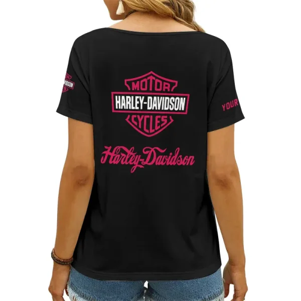 Harley Davidson Women's Swinging V-Neck Short Sleeve CBSWSVS034 - Image 2