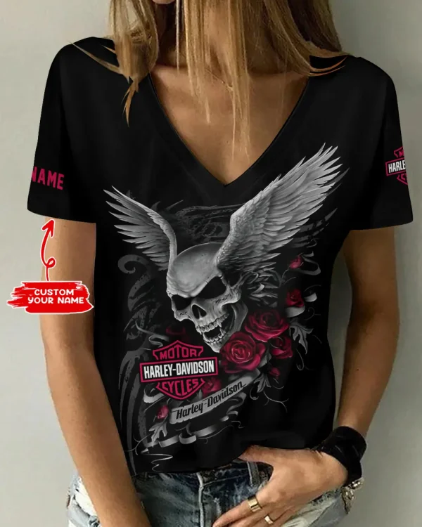 Harley Davidson Women's Swinging V-Neck Short Sleeve CBSWSVS034