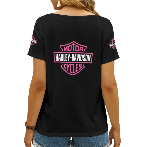 Harley Davidson Women's Swinging V-Neck Short Sleeve CBSWSVS035 - Image 2