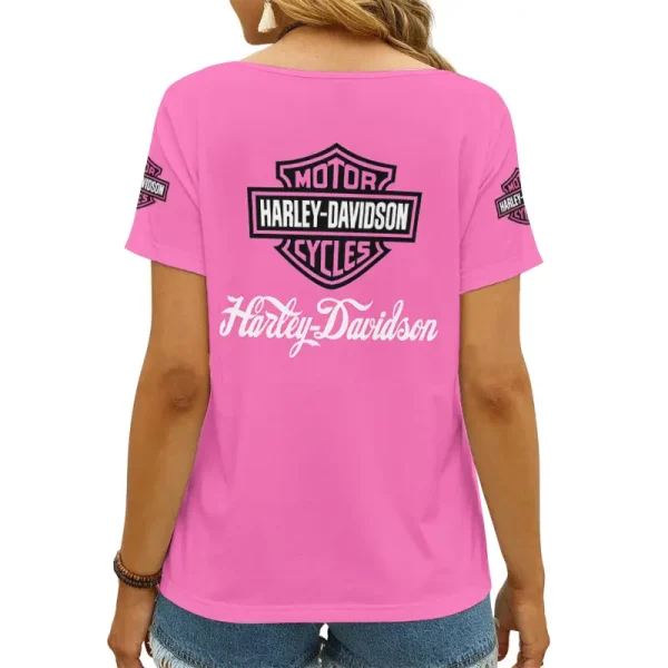 Harley Davidson Women's Swinging V-Neck Short Sleeve CBSWSVS036 - Image 2