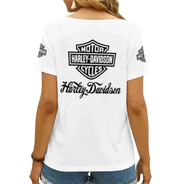 Harley Davidson Women's Swinging V-Neck Short Sleeve CBSWSVS037 - Image 2