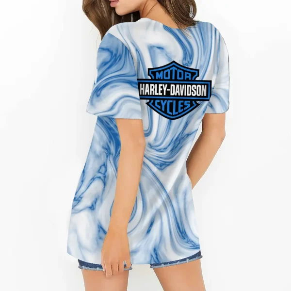 Harley Davidson Criss-Cross Hollow Out Women T-Shirt CBSCCHTS002 - Image 2