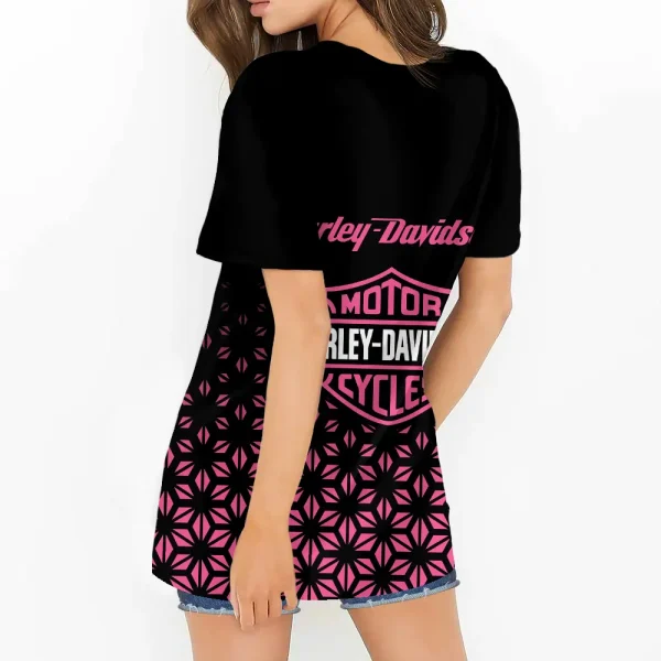 Harley Davidson Criss-Cross Hollow Out Women T-Shirt CBSCCHTS005 - Image 2