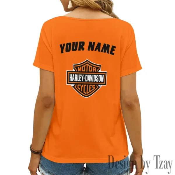 Harley Davidson Women's Swinging V-Neck Short Sleeve CBSWSVS043 - Image 2