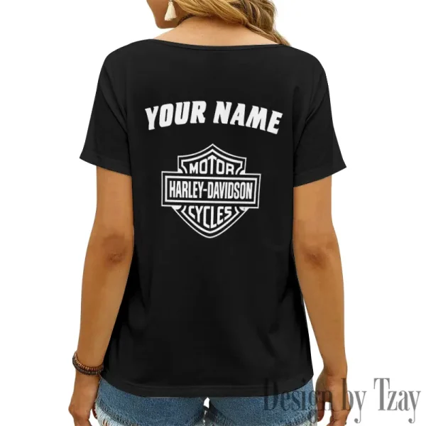 Harley Davidson Women's Swinging V-Neck Short Sleeve CBSWSVS044 - Image 2
