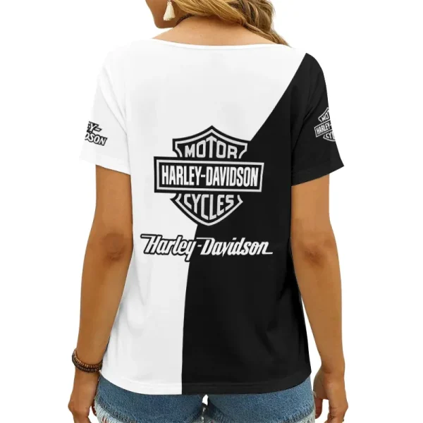 Harley Davidson Women's Swinging V-Neck Short Sleeve CBSWSVS038 - Image 2