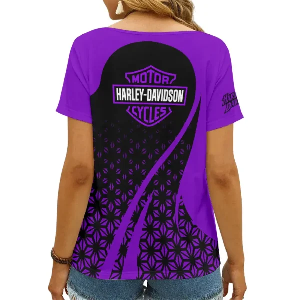 Harley Davidson Women's Swinging V-Neck Short Sleeve CBSWSVS041 - Image 2