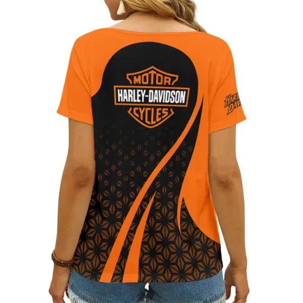 Harley Davidson Women's Swinging V-Neck Short Sleeve CBSWSVS042 - Image 2