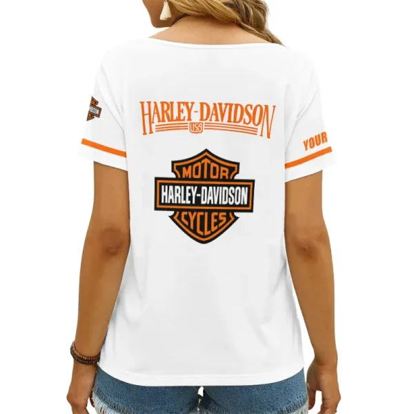 Harley Davidson Women's Swinging V-Neck Short Sleeve CBSWSVS045 - Image 2