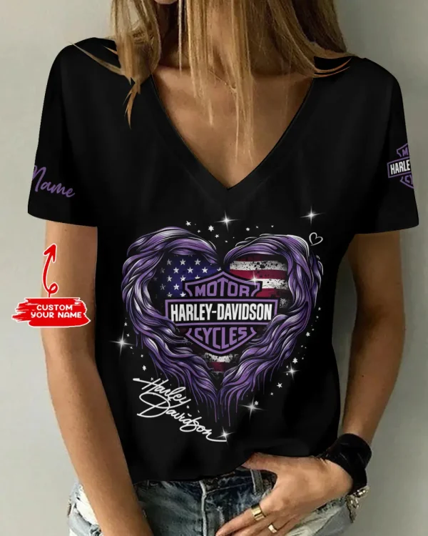 Harley Davidson Women's Swinging V-Neck Short Sleeve CBSWSVS048