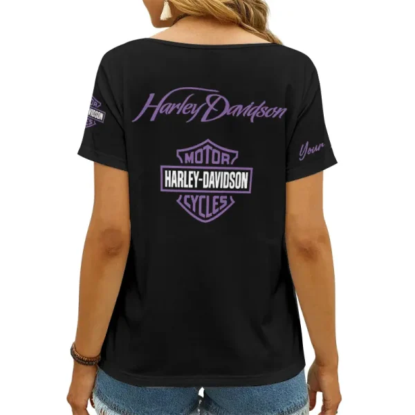 Harley Davidson Women's Swinging V-Neck Short Sleeve CBSWSVS048 - Image 2
