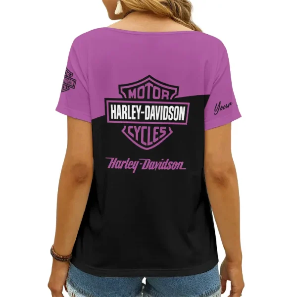 Harley Davidson Women's Swinging V-Neck Short Sleeve CBSWSVS049 - Image 2