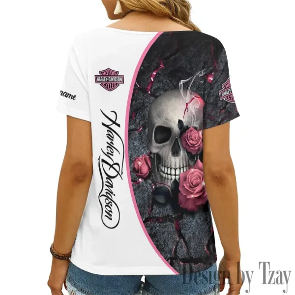 Harley Davidson Women's Swinging V-Neck Short Sleeve CBSWSVS050 - Image 2