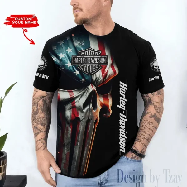 Harley Davidson Custom 3D Printed T-shirt Trending 2025 VDTS300