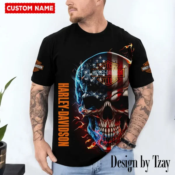Harley Davidson Custom 3D Printed T-shirt Trending 2025 VDTS307