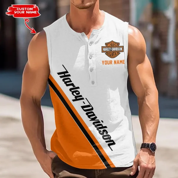 Harley Davidson Button Tank Tops Sleeveless Summer Shirt VDBTSSS047