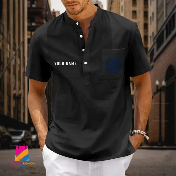 Volkswagen Men's Cotton Linen Short Sleeves Shirts CBSMCLS011 - Image 2
