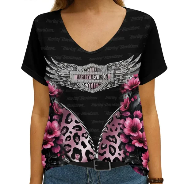 Harley Davidson Women's Swinging V-Neck Short Sleeve CBSWSVS056