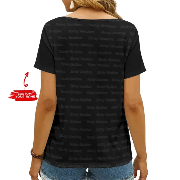 Harley Davidson Women's Swinging V-Neck Short Sleeve CBSWSVS056 - Image 2