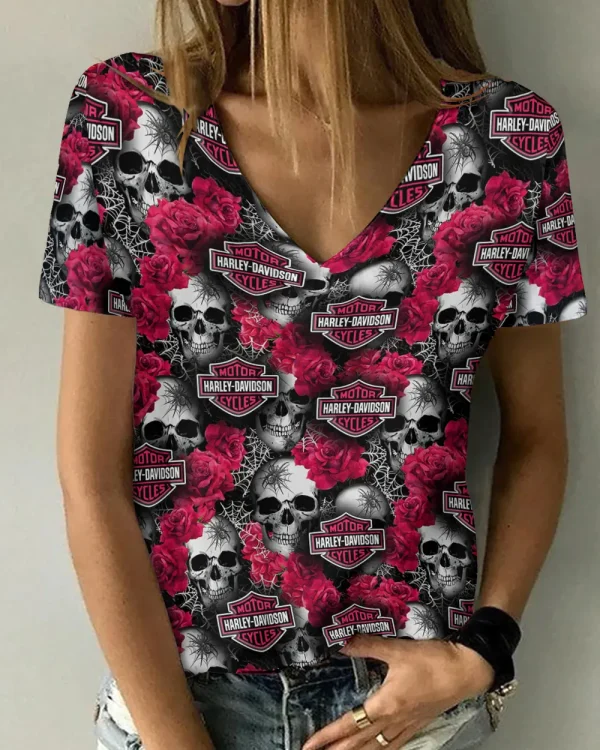 Harley Davidson Women's Swinging V-Neck Short Sleeve CBSWSVS058