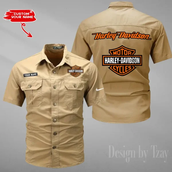Harley Davidson Military Cargo Cotton Shirts New 2025 CSBCCS001 - Image 3