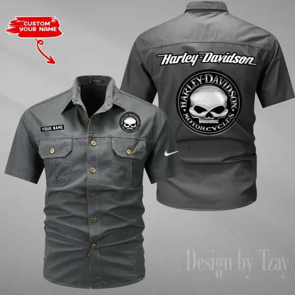 Harley Davidson Military Cargo Cotton Shirts New 2025 CSBCCS003