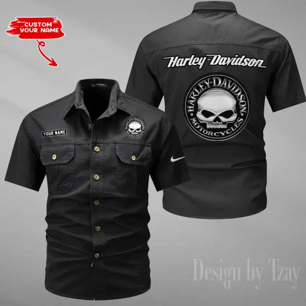 Harley Davidson Military Cargo Cotton Shirts New 2025 CSBCCS003 - Image 6