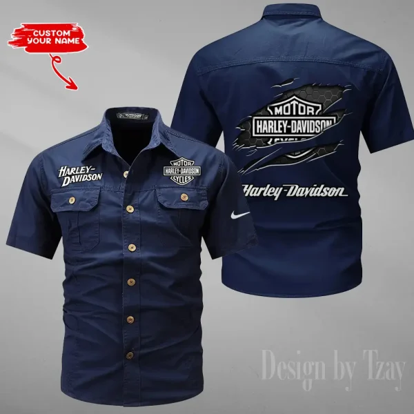 Harley Davidson Military Cargo Cotton Shirts New 2025 CSBCCS004 - Image 3