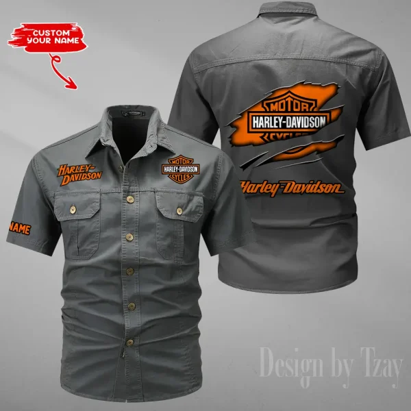 Harley Davidson Military Cargo Cotton Shirts New 2025 CSBCCS005