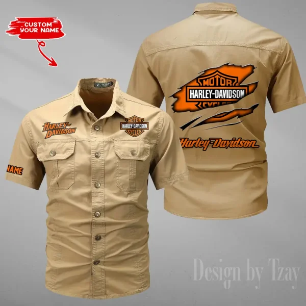 Harley Davidson Military Cargo Cotton Shirts New 2025 CSBCCS005 - Image 2