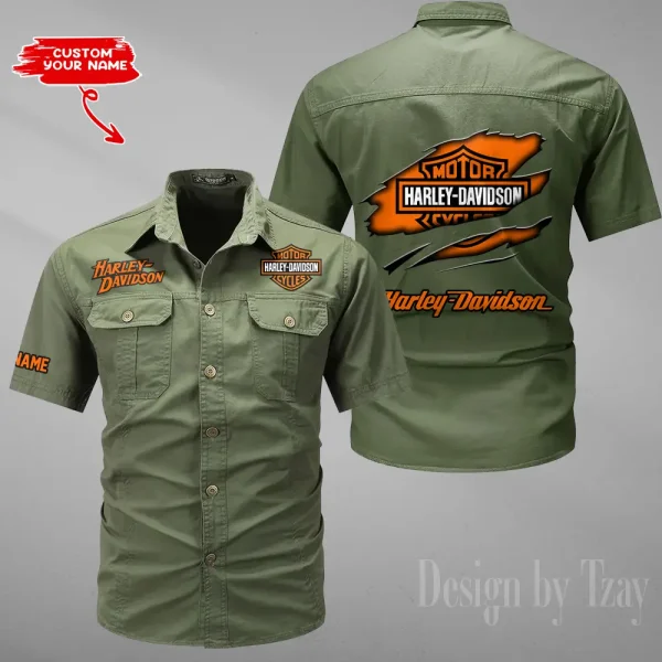 Harley Davidson Military Cargo Cotton Shirts New 2025 CSBCCS005 - Image 4