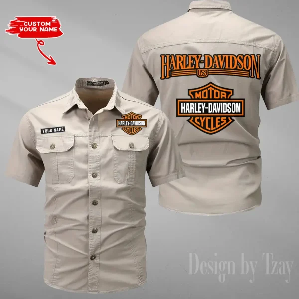 Harley Davidson Military Cargo Cotton Shirts New 2025 CSBCCS006 - Image 5