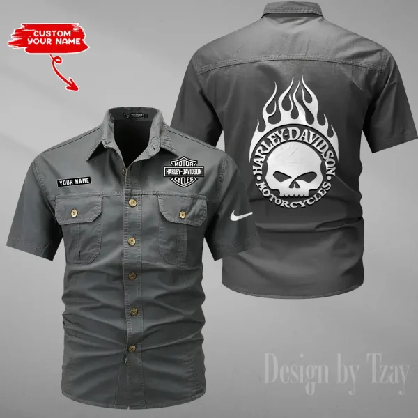 Harley Davidson Military Cargo Cotton Shirts New 2025 CSBCCS008