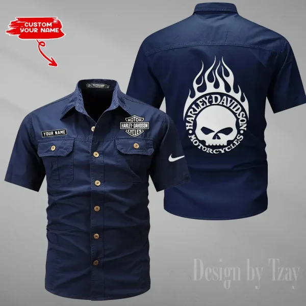 Harley Davidson Military Cargo Cotton Shirts New 2025 CSBCCS008 - Image 3