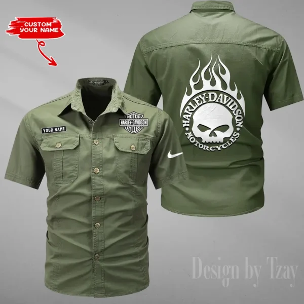Harley Davidson Military Cargo Cotton Shirts New 2025 CSBCCS008 - Image 4