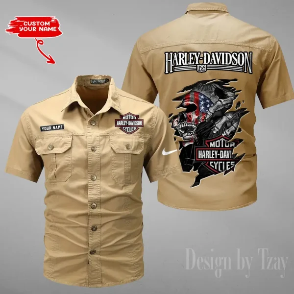 Harley Davidson Military Cargo Cotton Shirts New 2025 CSBCCS009 - Image 2