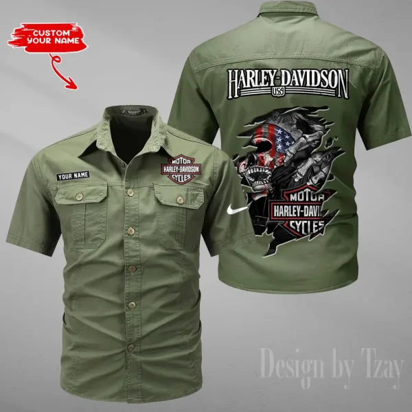 Harley Davidson Military Cargo Cotton Shirts New 2025 CSBCCS009 - Image 4