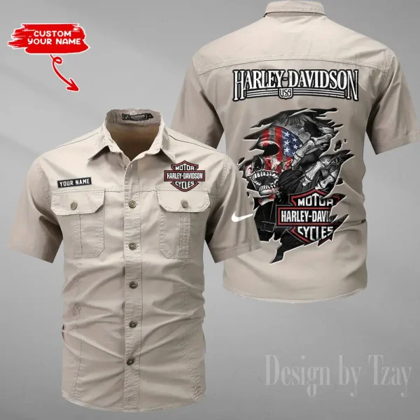 Harley Davidson Military Cargo Cotton Shirts New 2025 CSBCCS009 - Image 5