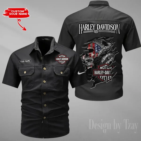 Harley Davidson Military Cargo Cotton Shirts New 2025 CSBCCS009 - Image 6