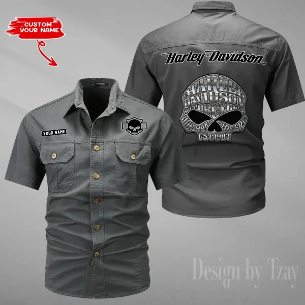 Harley Davidson Military Cargo Cotton Shirts New Style 2025 CSBCCS010 - Image 3